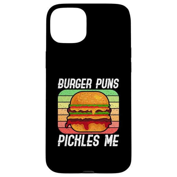 Burger Puns Pickles Me Burger Design For Hamburger Lover Case for iPhone 15 Plus