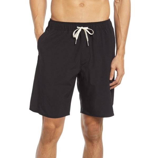 LYRIKER Badehose Herren Badeshorts Männer Sporthose kurz Sport Shorts, Schwarz S