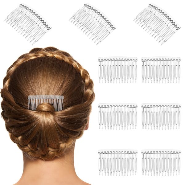 Beaupretty 10pcs Clear Hair Side Comb French Side Combs Plastic Hair Side Combs Wedding Veil Comb 14 Teeth Hair Side Comb Small Clear Barrettes Bun Holder for Women