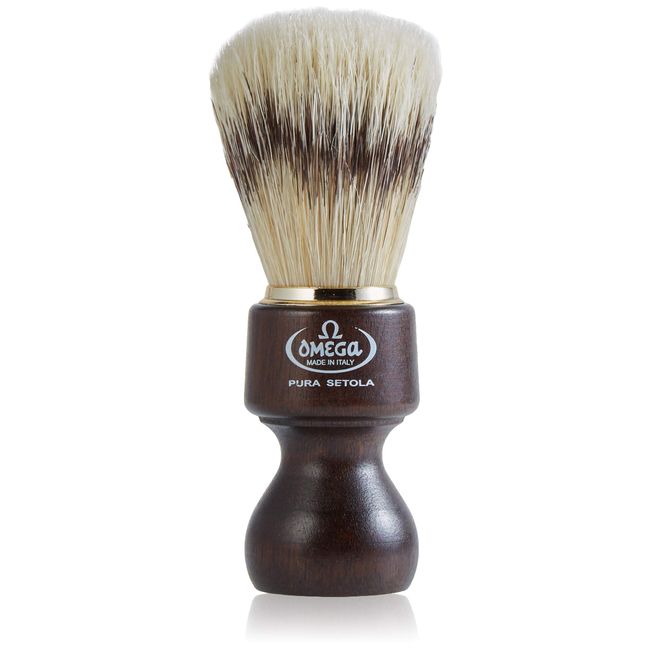 Omega 26 - Shaving Brush in Pure Bristle, Dark Brown