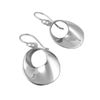 Solid Sterling 925 Polished Silver Mobius Circle Drop Earrings
