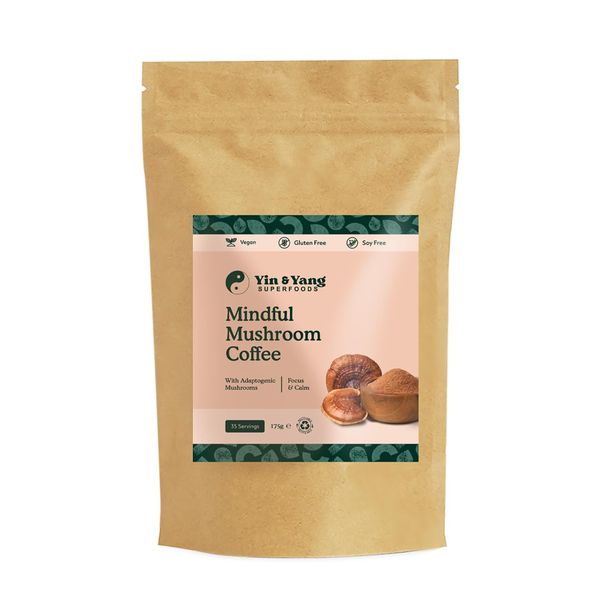 Mushroom Coffee 175g, by Yin & Yang Superfoods (35 Servings), Boost Focus & Immunity | Reishi, Cordyceps, Lion's Mane, Brazilian Arabica Instant Coffee | Antioxidant Rich