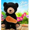 DolliBu Happy Easter Soft Plush Large Floppy Black Bear with Carrot - 8.5 Inch