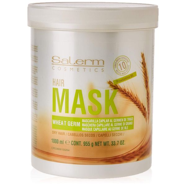 Salerm Cosmetics Mascarilla Wheat Germ Capillary Mask for Dry Hair with Provitamin, 33.7 Ounce