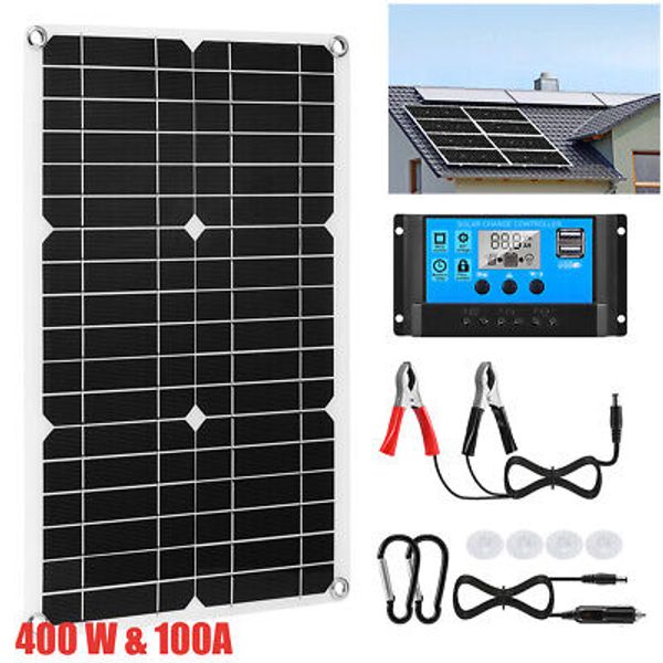 400w 12v Solar Panel Kit 100A Battery Charge Controller For Caravan RV Boat Home