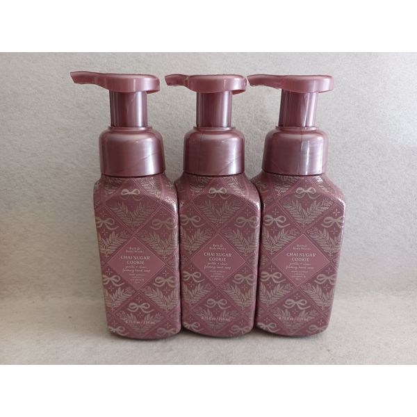 3x Bath & Body Works CHAI SUGAR COOKIE Gentle Foaming Hand Soap 8.75 oz NEW