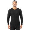 Indera Men's Traditional Waffle Thermal Underwear Long Sleeve Shirt, Black, Medium
