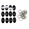 Sourcemall Aluminum Alloy Numbered Tags with Key Ring (Black, 1-50)