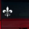Fancy Fleur De Lis - 6" WHITE - Vinyl Window Decal Sticker