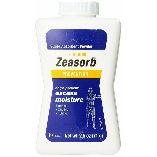 Zeasorb Prevention Super Absorbent Powder Chafing & Itch Relief 2.5 oz 3 Pack