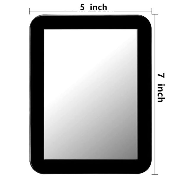 MIHAGUTY Magnetic Locker Mirror,5" x 7" Small Mirrors School Locker, Bathroom, Household Refrigerator, Locker Accessory, Office Cabinets, and Home (Black)