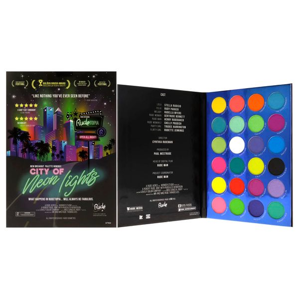 RUDE - City of Neon Lights - 24 Vibrant Pigment & Eyeshadow Palette