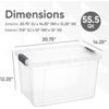Superio Clear Storage Bins with Lids, 3 Pack- Plastic Storage Boxes - 49 Quart