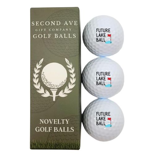 Second Ave Pack of 3 Joke Funny Golf Balls Future Lake Ball Father's Day Christmas Birthday Golfer Gift