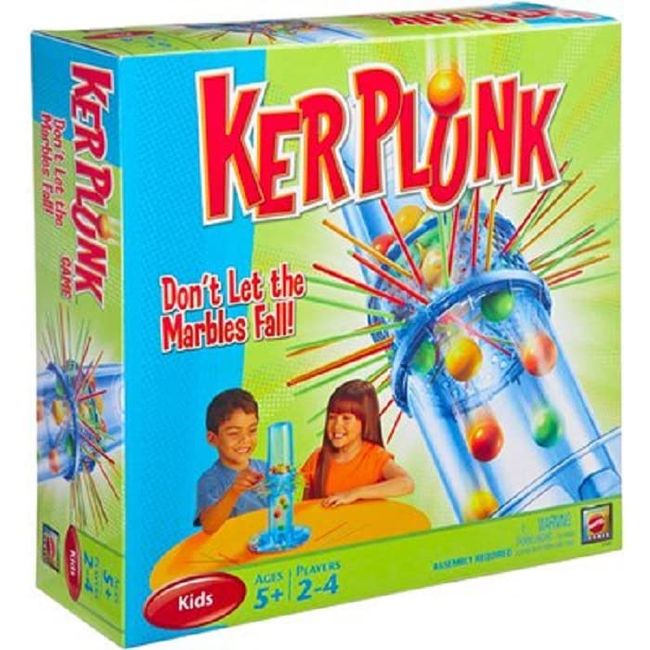 Mattel Games Kerplunk Kids Game, Family Game for Kids & Adults with Simple Rules, Don'T Let the Marbles Fall for 2-4 Players