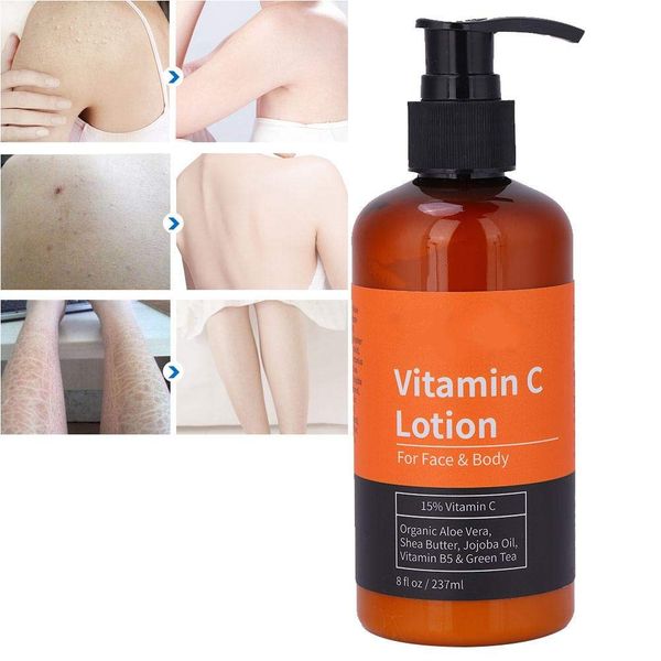 Vitamin C feuchtigkeitsspendende feuchtigkeitsspendende Körperlotion Glättend Reparierende Körpercreme Hautpflege 237 ML, vitamin c körpercreme