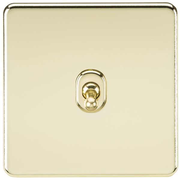 Knightsbridge SF1TOGPB Screwless 10A 1G 2-Way Toggle Switch - Polished Brass