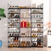 9-Tier Shoe Rack - Black, Large Size, Adjustable, Stackable & Easy Assembly