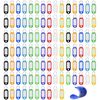 BetterJonny Plastic Key Tags, 100pcs Plastic Tags Keychains Name Tags Plastic ID Luggage Key Ring Tags