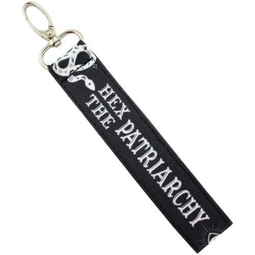 Hex the Patriarchy Keychain Feminist Witch Key Fob Witchy Aesthetic Lanyard Halloween Gifts Funny Spooky Accessories