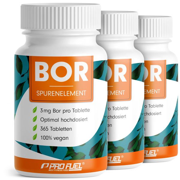 Bor Tabletten 3x365 - vegan - mit 3 mg Bor - Langzeit-Vorrat