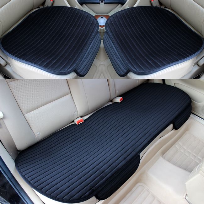 Flocking Cloth Car Seat Cushion Plush Suede Long Striped Car