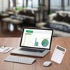 iHMeiju Calculators Desktop Standard Function Calculator 12 Digit with Large LCD Display and Round Button, White