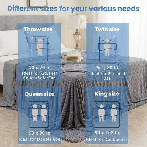 OIGAE Cooling Blanket for Hot Sleepers - Soft & Lightweight Summer Cold Blanket for Night Sweats | Perfect for Bed, Couch, Sofa (Grey, Twin 60" x 80")