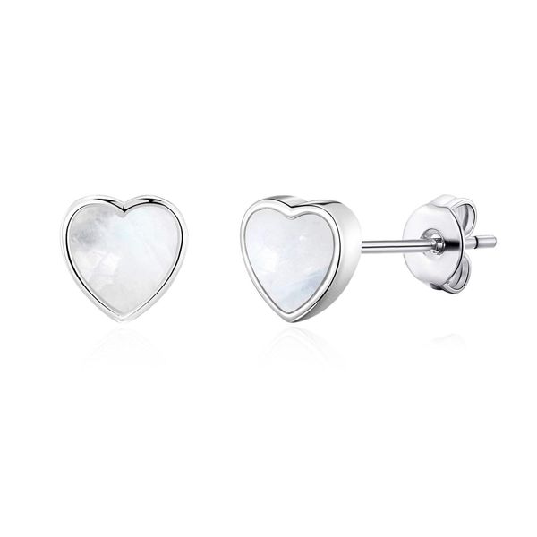 Philip Jones Moonstone Heart Stud Earrings