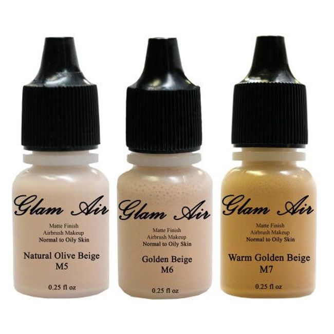 Glam Air Airbrush Water-based Foundation in Set of Three (3) Assorted Medium Mat