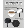 OMIRO Hand Mirror, All Black Handheld Mirror with Handle, Rectangle, 16.8 x 23.6 cm