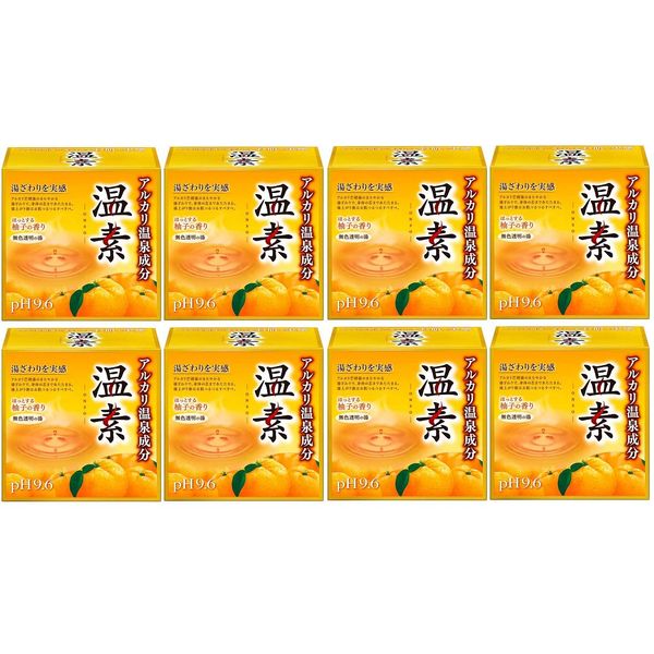 Earth Pharmaceutical Thermogenic Bath Salt, Yuzu Scent, Pack of 15 [Quasi-drug] x 8 Packs