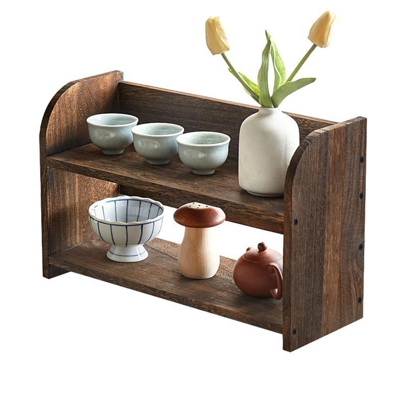 Wooden Rack, 2 Tier Teapot Storage Shelf, Teacup Holder, Eco Proof, Tea ...