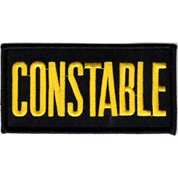 Constable Chest Patch - 4 x 2 - Med. Gold Lettering - Black Backing - Sew On