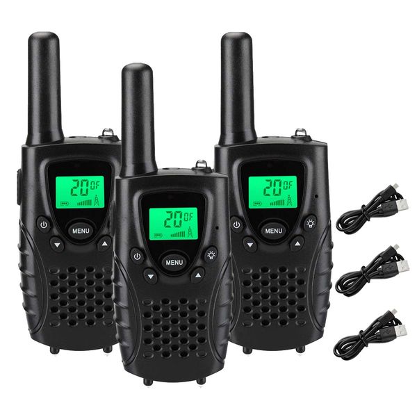 wesTayin T38 Specific Small Power Walkie T38, Rechargeable Walkie Talkie Set of 3, USB Cable Included, Power Saving, Radio Walkie Talkie, No License or Qualification, Ideal for Indoor and Outdoor