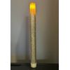 GOLD GLITTER FLAMELESS 8.5" TAPER CANDLE WITH TIMER