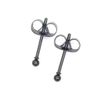 2mm black stainless steel stud earrings