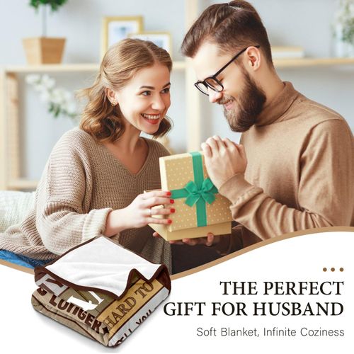 Gifts for Husband from Wife - Anniversary Wedding Gift for Men - Fathers Day Blanket Gifts for Husband - Birthday Present for Hubby - Christmas Valentines Day Gift for Him - Throw Blanket 50" x 60"