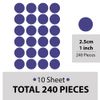 Dark Blue Dot Stickers Wall Decal Dots, 1Inch 240pcs (Matte Dark Blue)