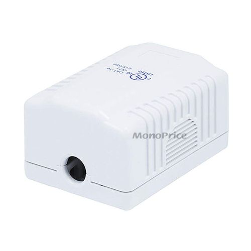 Monoprice 1-Port Cat5e RJ45 Surface Mount Box - UL Listed, Dual IDC, 110D/Krone Type Impact, 50u, TAA, No Logo, White