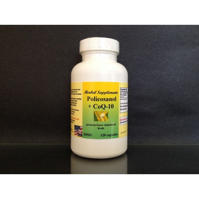 Policosanol + Coq10, cholesterol aid, High Quality, Made in USA ~ 120 capsules