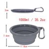 Silicone Basic Bowl with Plastic Rim and D-Ring,Foldable Travel pet Feeder 34oz