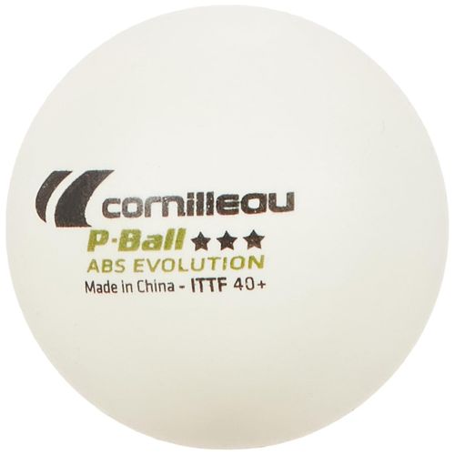Cornilleau ITTF Plastic ABS Evolution 3 Star Competition Table Tennis Balls (Pack of 3), White