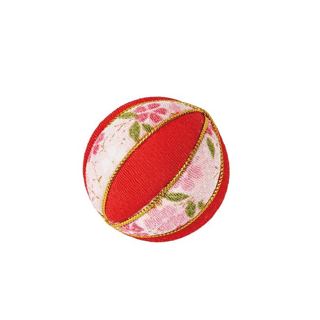 Tokyodo ZE000014-003 Crepe Hanadama 2.0 inches (5 cm), Red/Floral Pattern, 2 Pieces, Decoration Parts, Mari