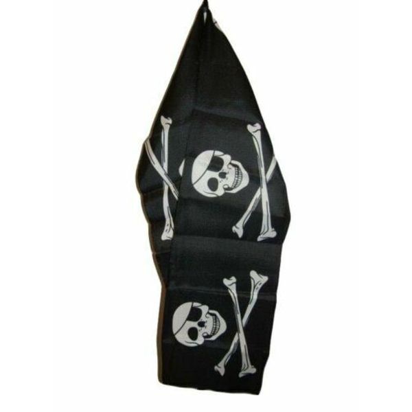 Pirate Eye Patch Skull Lightweight Flag Printed Knitted Style Scarf 8"x60"