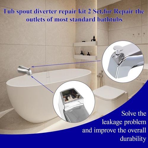 2 Set 101017, 101237 Bathtub Spout Diverter Repair Kit For repairing most standard tub spouts（Polished Chrome）