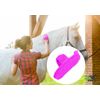 Plastic Curry Comb with Adjustable Strap Horse Pony Care Grooming (Pink)