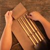 tocame, Drum Stick Roll for Drummers, Drum Stick Case with Drawstring, Accessory for Drummers, Full Grain Leather, Handmade, Bourbon Brown