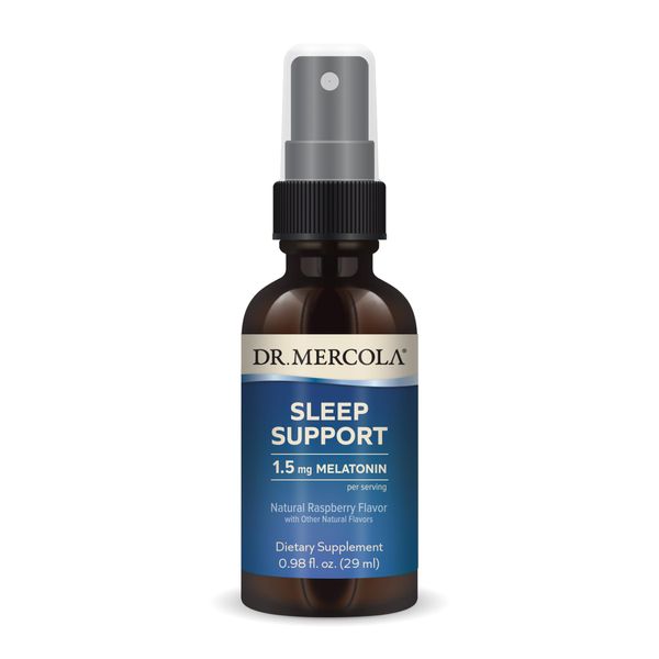 Dr. Mercola Sleep Support with Melatonin Spray, 1.5 mg Melatonin Per Serving, 35 Servings, Dietary Supplement, Supports Healthy Sleep and Mental Focus, Non-GMO