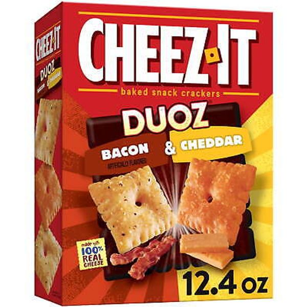 Light crispy Bacon and Cheddar Crackers Baked Snack Crackers 3 pack